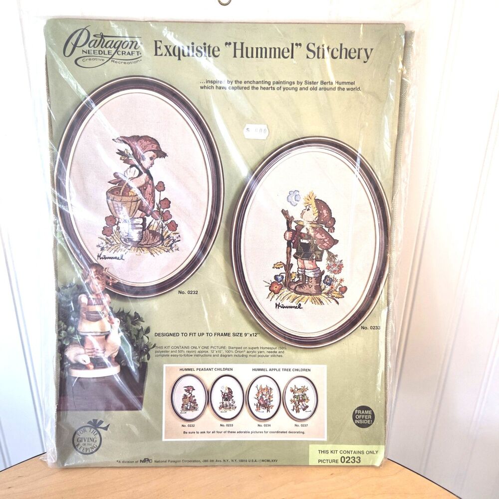 Vintage Paragon Hummel Stitchery Kit No 0233 Peasant Children Needlecraft